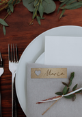 Marcasitios de madera personalizados para eventos