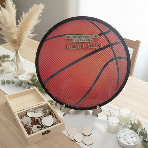 Balón de baloncesto personalizado para firmas Comunión, foto 2 de 2 - Arte44
