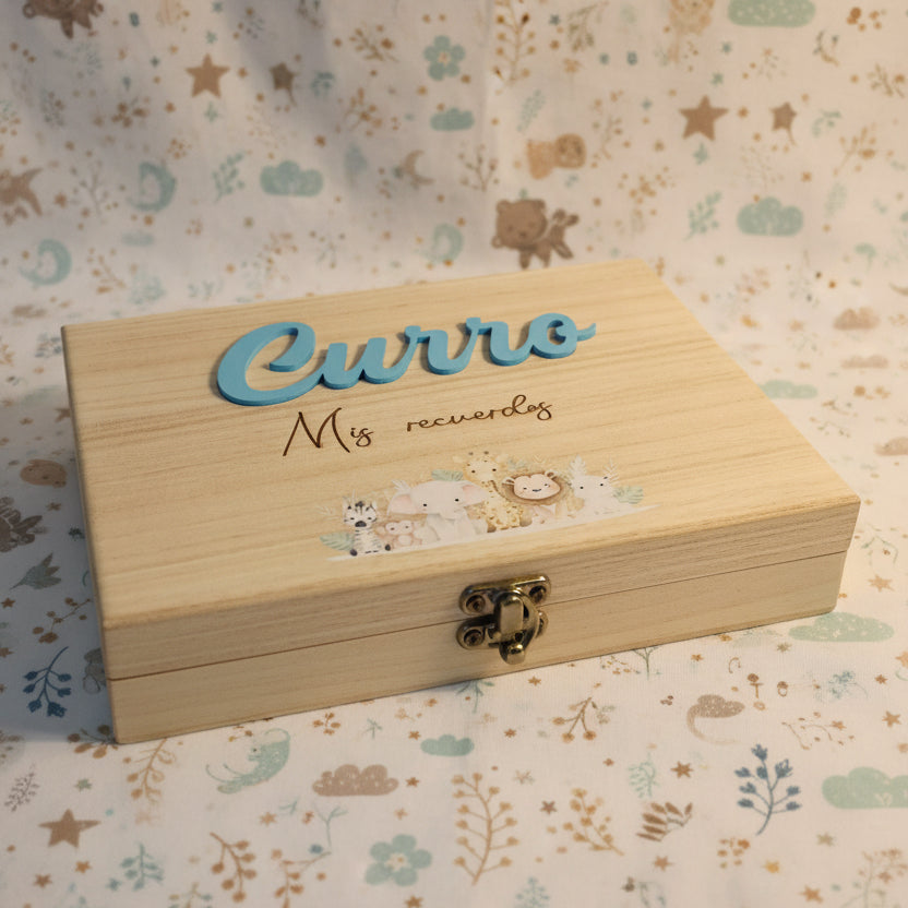 Caja de madera para recuerdos bebé