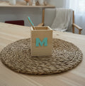 Cubilete con lápiz personalizado de madera y metacrilato