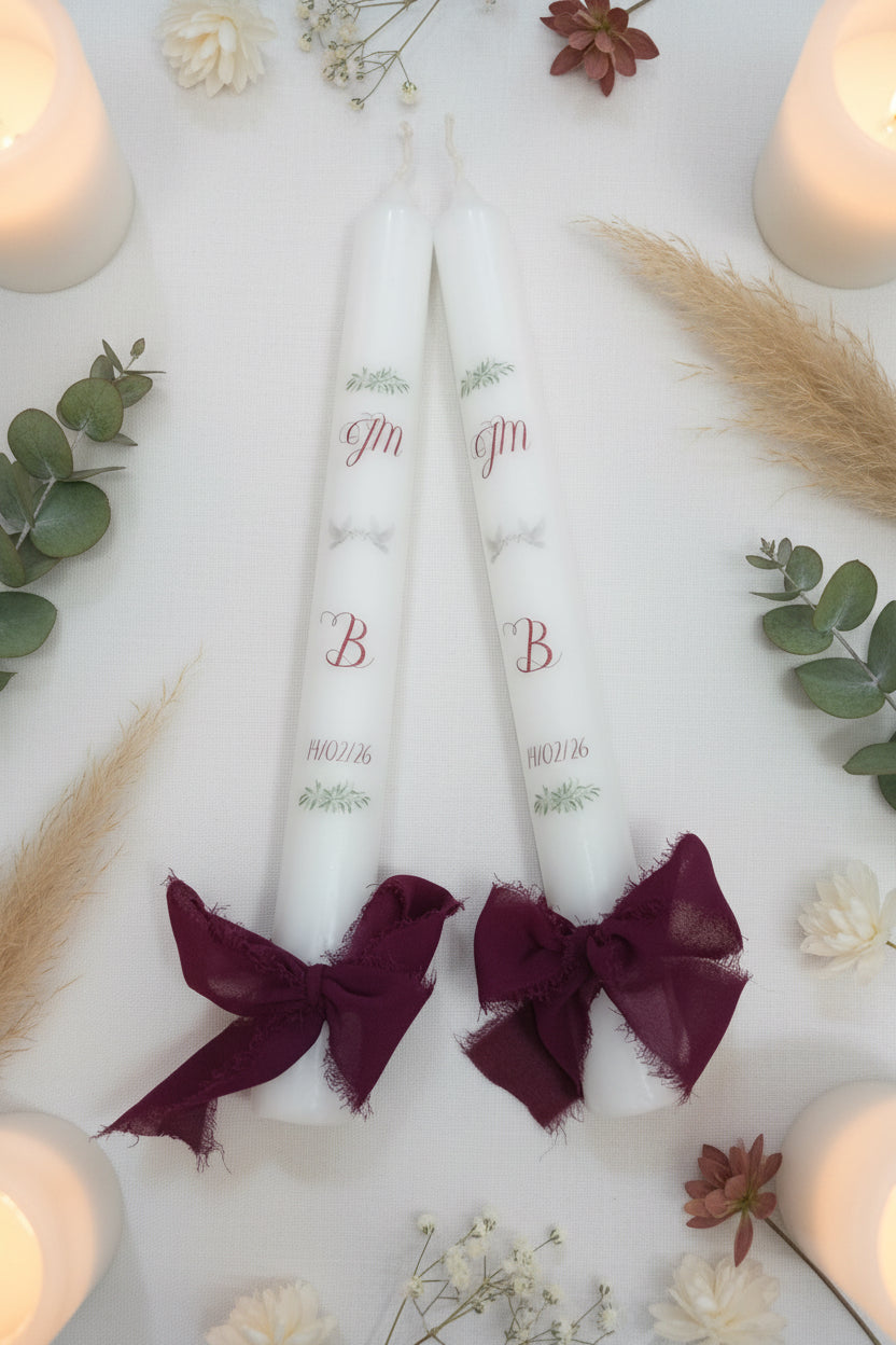 Velas para velada de Boda personalizadas