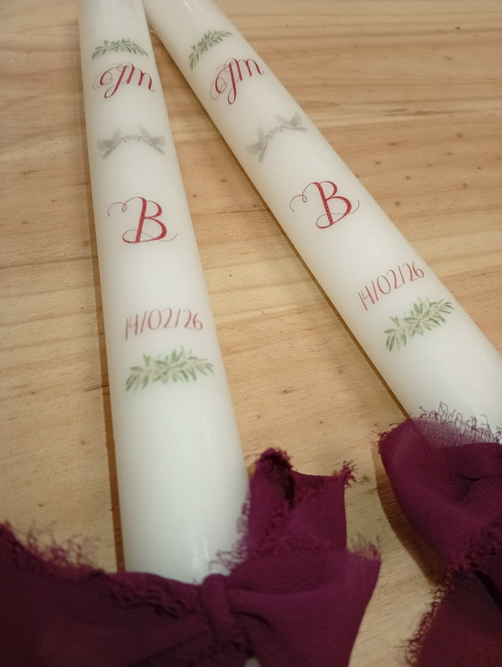 Velas para velada de Boda personalizadas