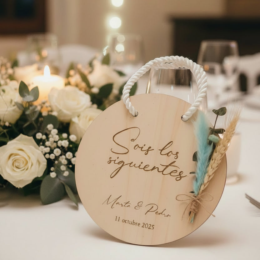 Placa Los Siguientes Personalizada Boda | Detalle Bodas Romántico, foto 2 de 2 - Arte44