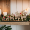 Familia de renos de madera personalizados para Navidad