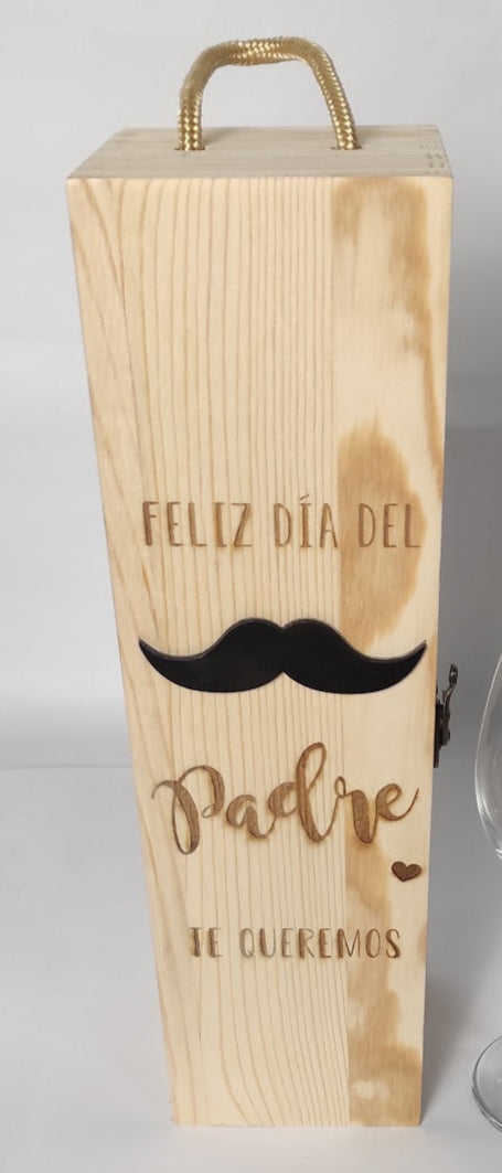 Caja para vino y copa personalizada