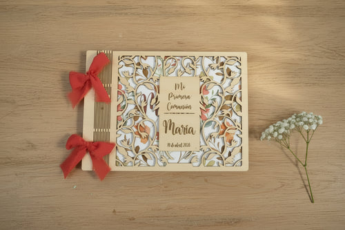 Álbum de comunión de madera, modelo María