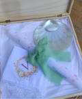 Pack de bautizo con caja de madera personalizada
