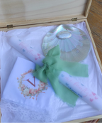 Pack de bautizo con caja de madera personalizada