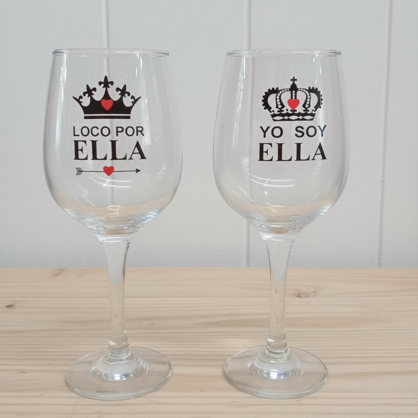Copas personalizadas 'Loco por ella' para San Valentín