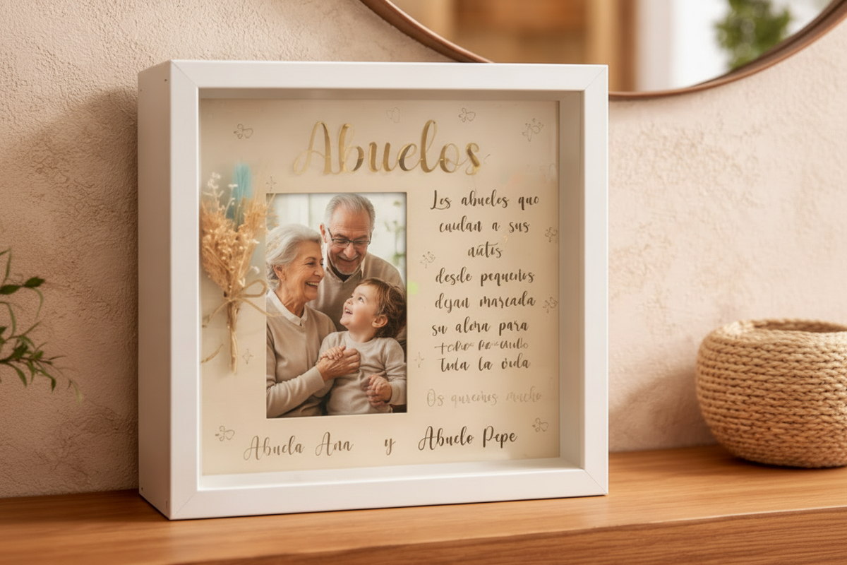 Marco de madera personalizado con foto de los abuelos