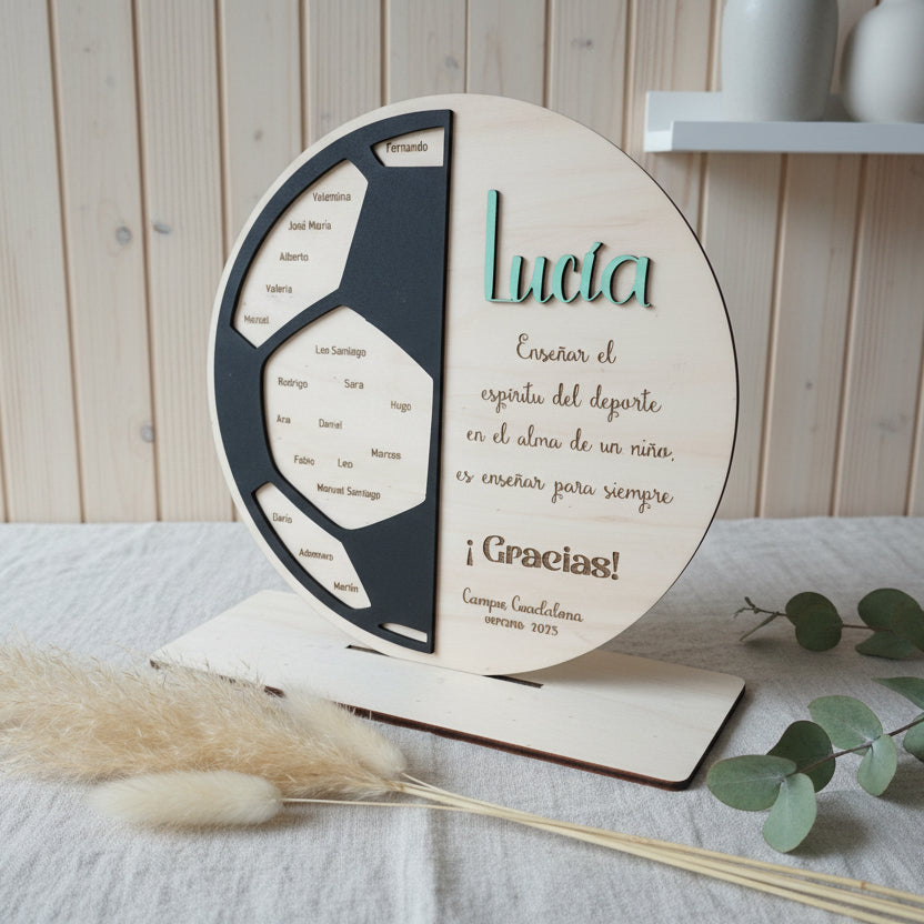 Balón de madera personalizado - Arte44 Utrera
