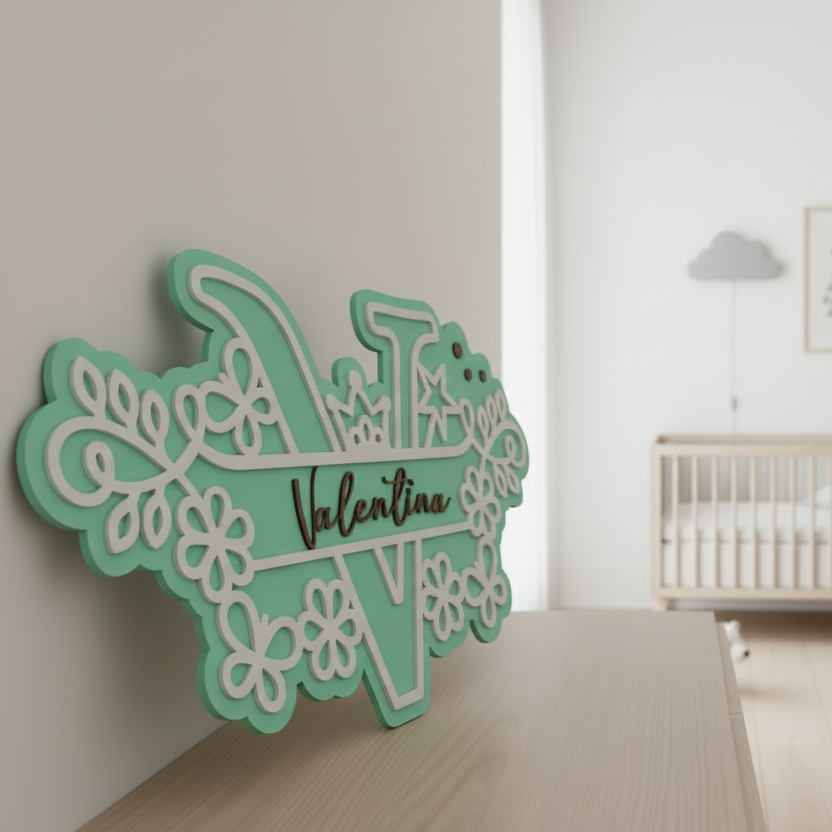 Inicial decorativa de madera personalizada