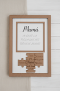 Placa con dedicatoria y piezas de puzzle personalizadas