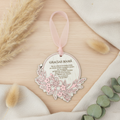 Placa floral de madera personalizada para mamá