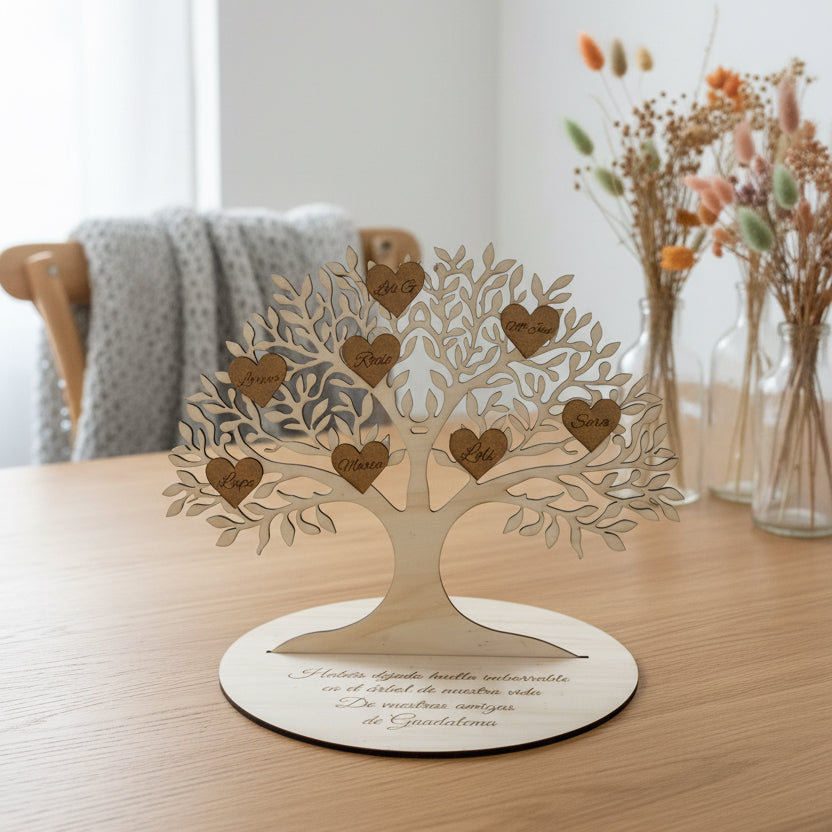 Árbol de la amistad de madera personalizado
