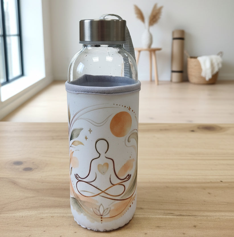 Botella de cristal con funda de neopreno personalizado - Arte44 Utrera