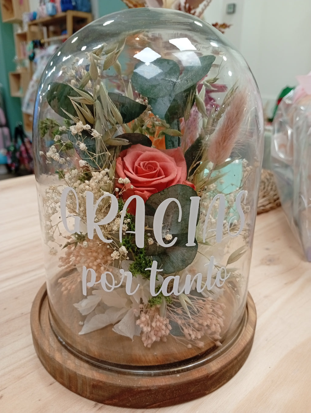 Cúpula flores preservadad