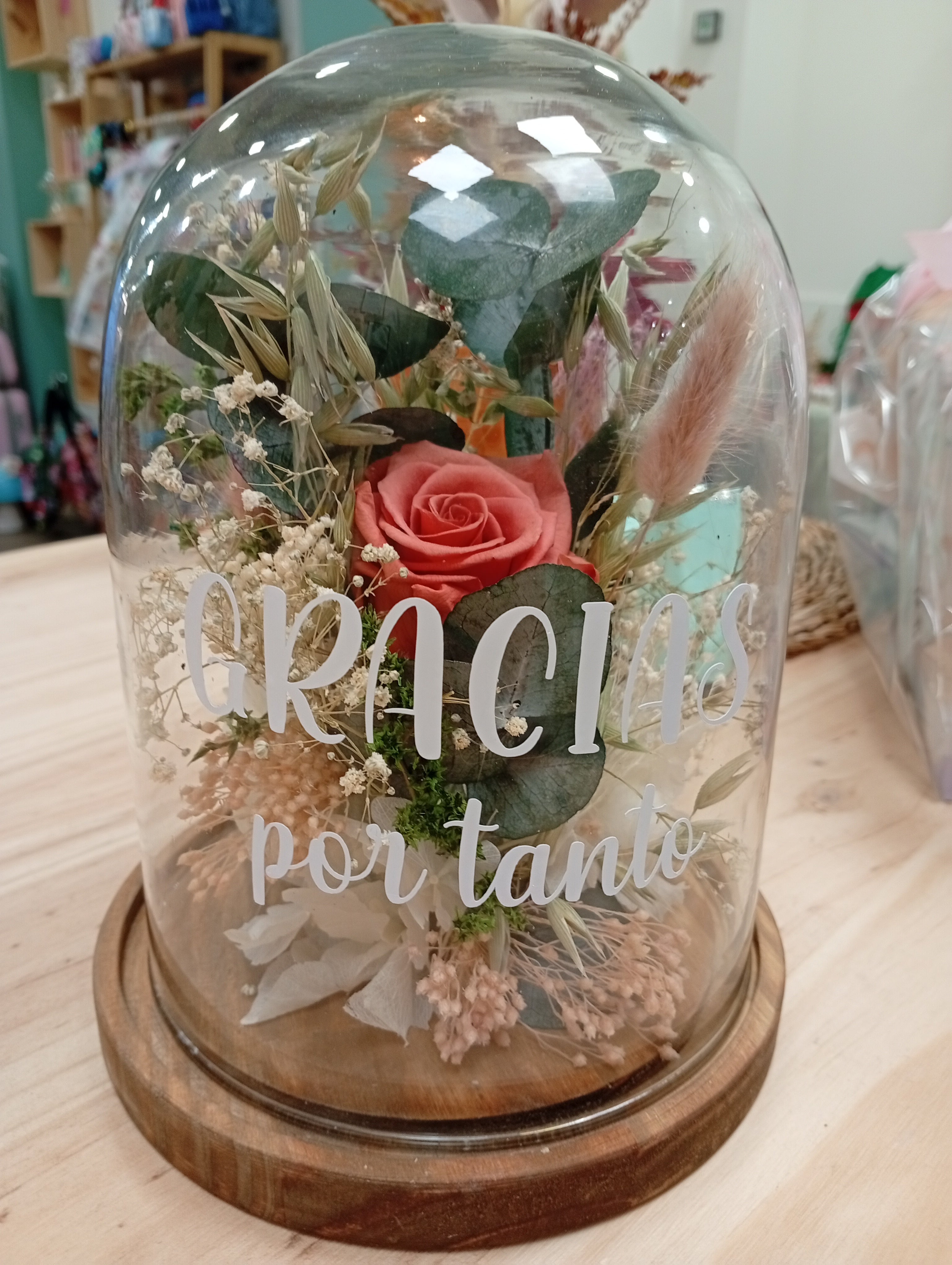 Cúpula flores preservadad