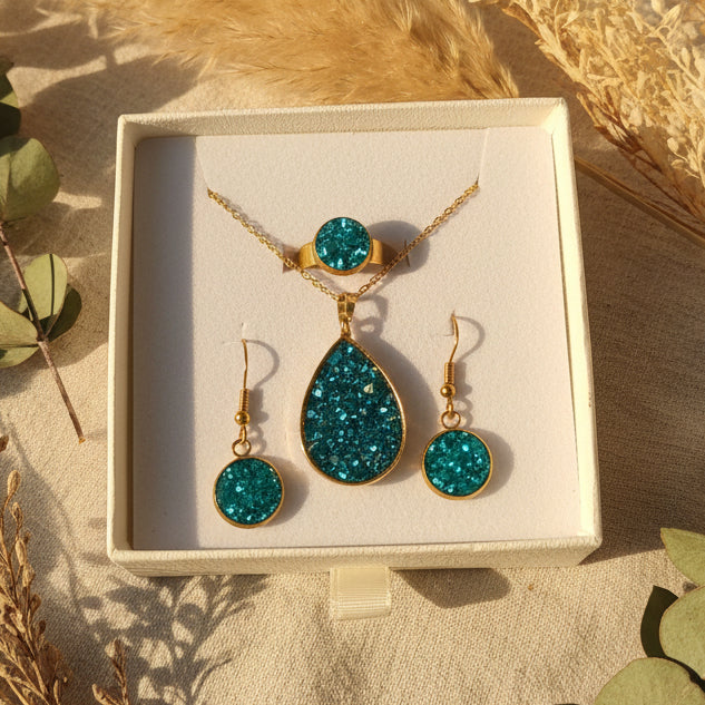 Conjunto de joyería en resina personalizado, foto 2 de 2 - Arte44