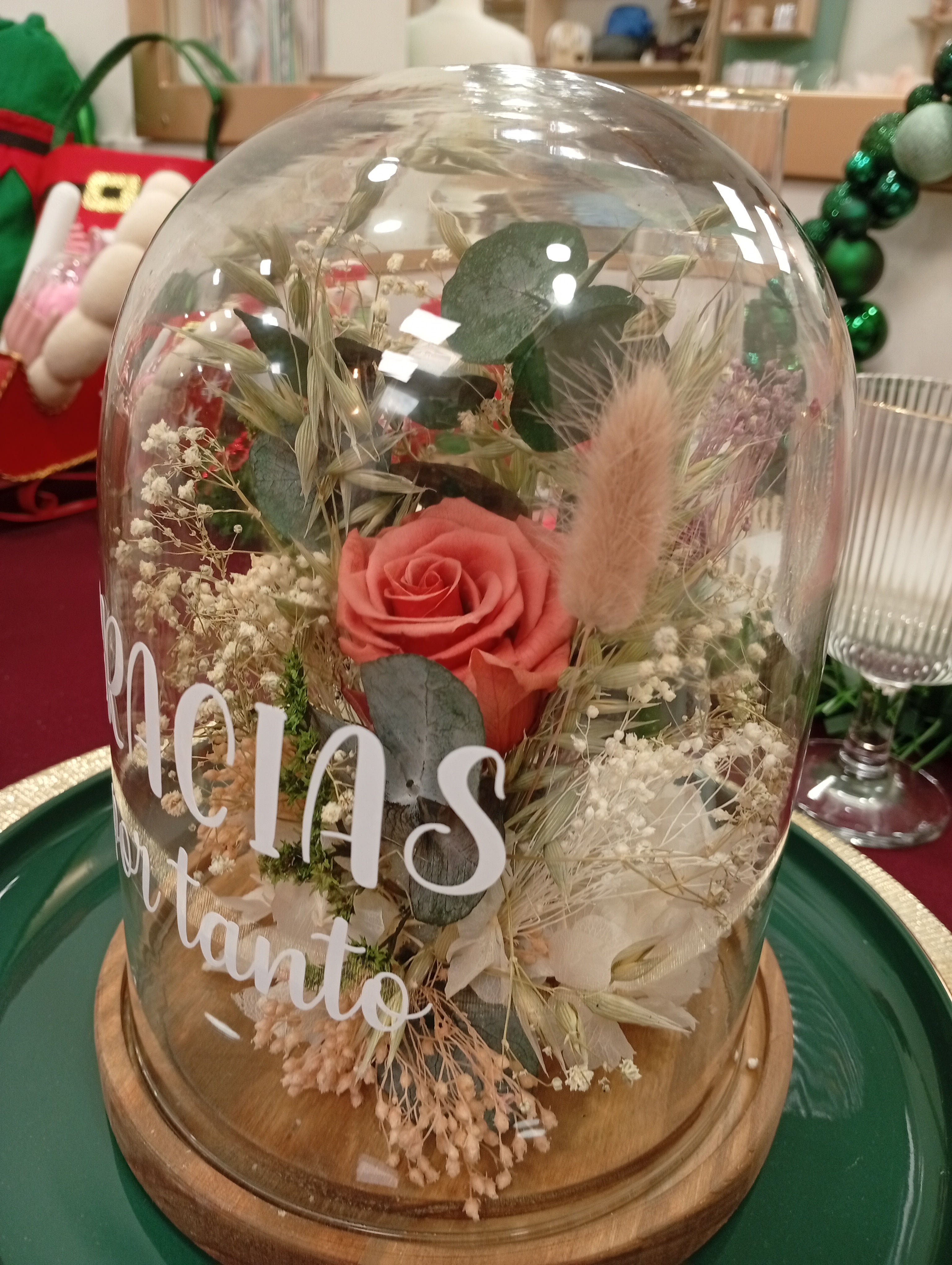 Cúpula flores preservadad