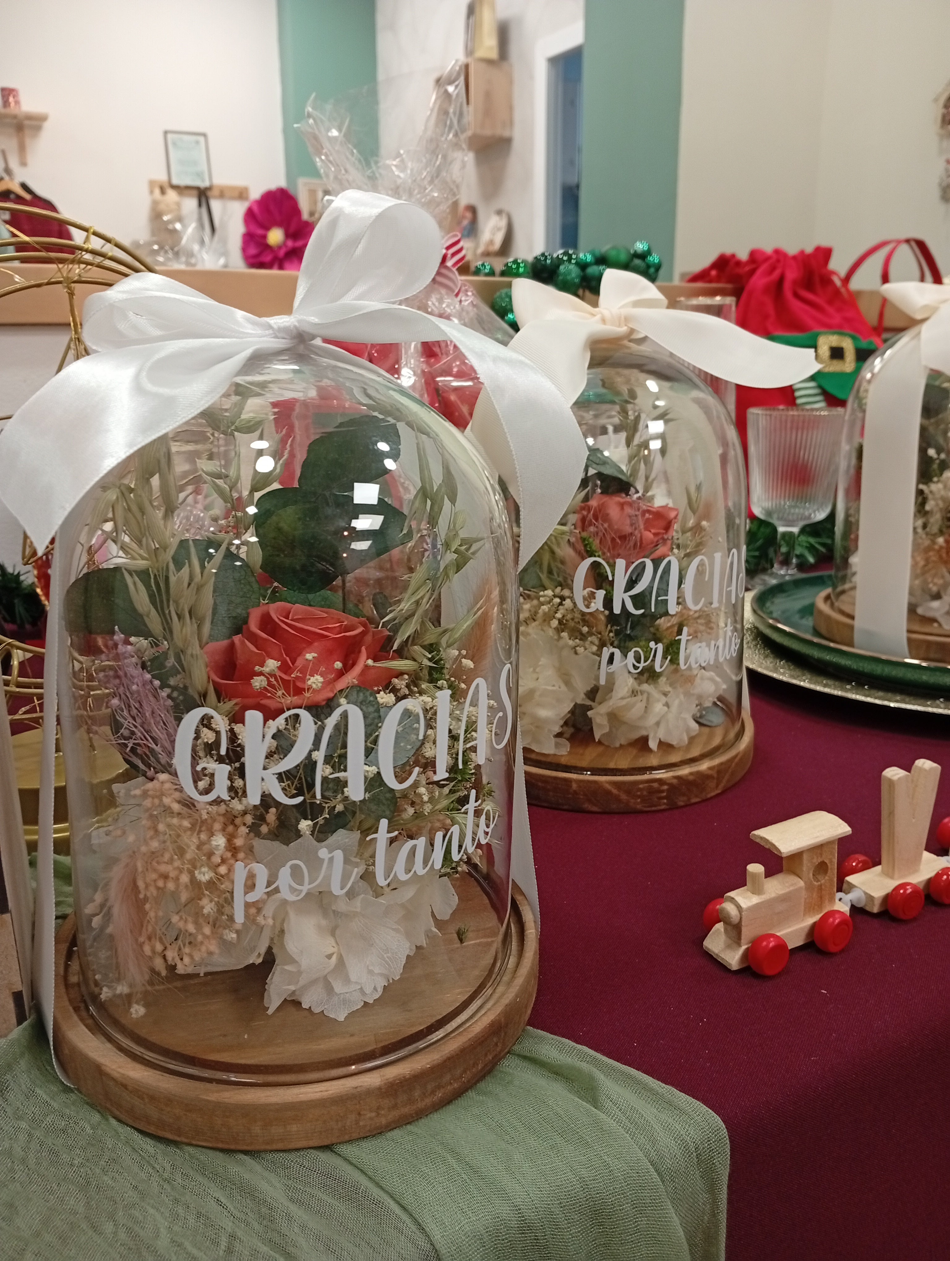 Cúpula flores preservadad